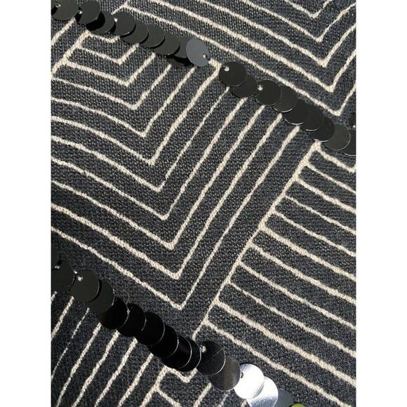 Ann Taylor LOFT‎ Black Beige Sequin Light Weight Cardigan Sz MP Medium Petite - Picture 4 of 8
